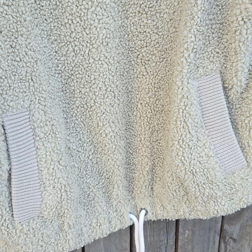 VARLEY Rogers 1/4 Zip Cowl Neck Sherpa Knit Sweater-Beige - Picture 8 of 8